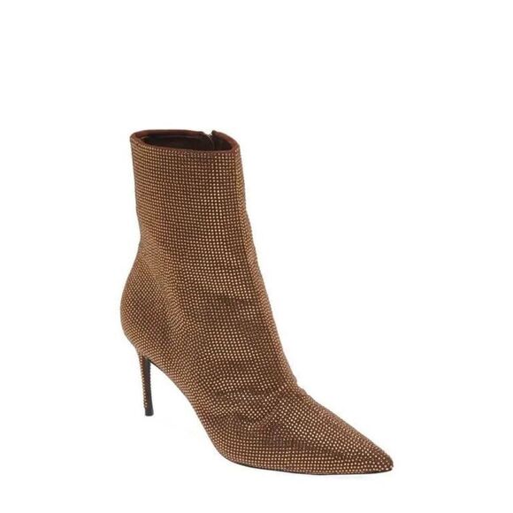 Black Suede Studio Shoes - NEW Black Suede Studio Women's Brown Dahlia Embellished Pointed Boots Size 40 NW